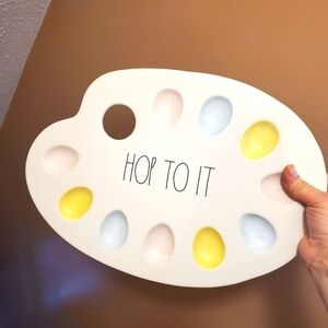 Rae Dunn Easter "Hop To It" Deviled Egg Platter Painter's Palette Dish
